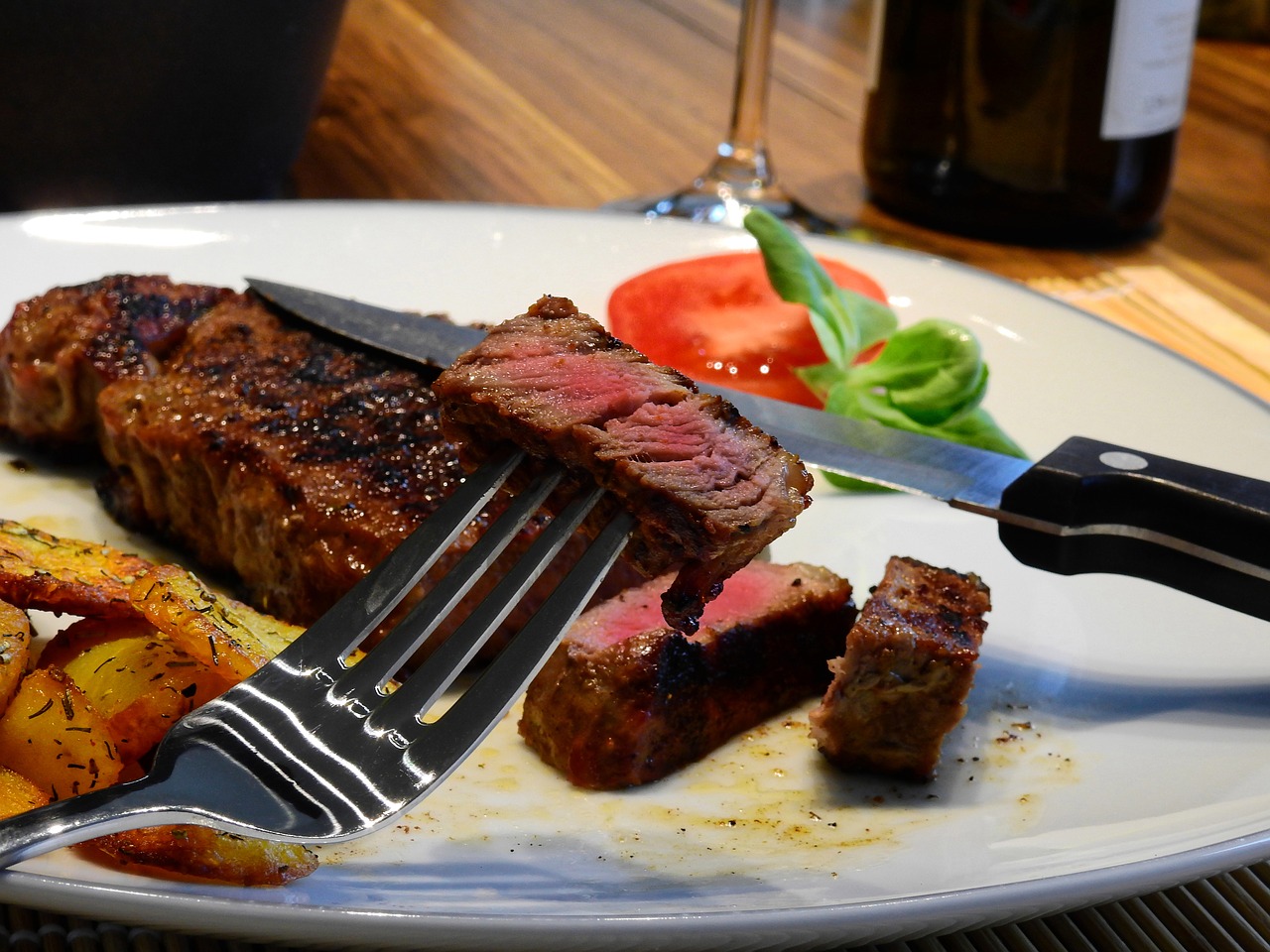 steak, meat, beef